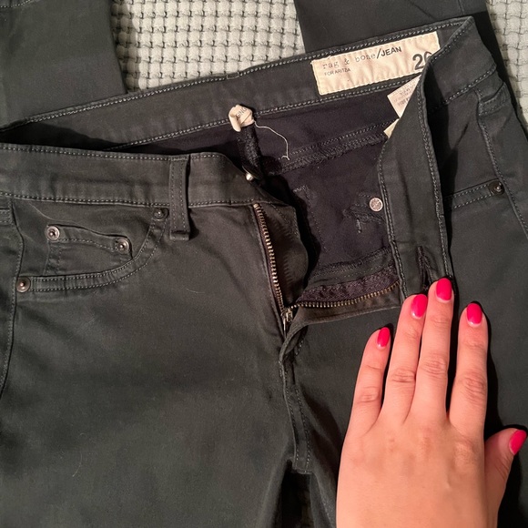 Rag & Bone Jean Dark Green Leggings - Picture 2 of 5